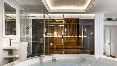 The hot tub and sauna bring a more modern approach to life. Courtesy LuxuryProperty.com