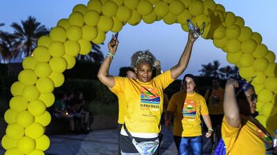 The finish line at the Darkness into Light walk at Emirates Palace.