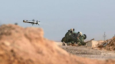 Qatar’s military spending include the Javelin defence systems that the US has deployed on the battlefield such as in Iraq, above. Simon Walker / AP Photo / The London Times