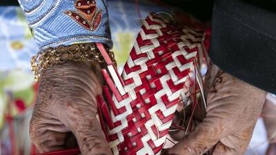 Women demonstrate traditional handicrafts during the opening day of the festival. Silvia Razgova / EAA