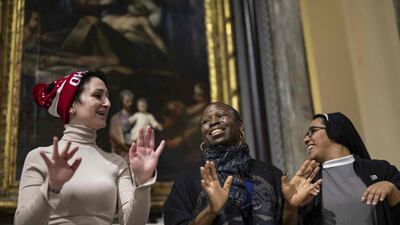 Worshippers sing Christmas carols at the Saint Mary Draperis Roman Catholic Church at the Beyoglu district of Istanbul. AFP
