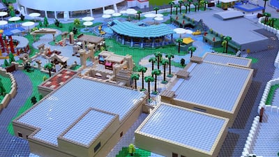 Built on a scale of 1:120,000, it showcases Legoland Dubai’s planned six themed areas: Lego City, Adventure, Lego Kingdom, Imagination, Factory and Miniland. Satish Kumar / The National