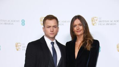 Taron Egerton and Emily Thomas attends the Bafta - EE British Academy Film Awards 2020 Nominees' Party at Kensington Palace on Saturday, February 1. AP