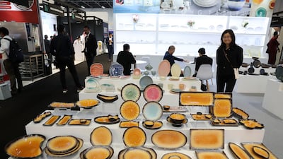 Creative crockery items on display