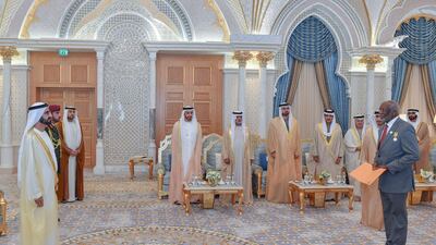 Nine ambassadors to the UAE enjoyed a royal appointment at the Presidential Palace.
