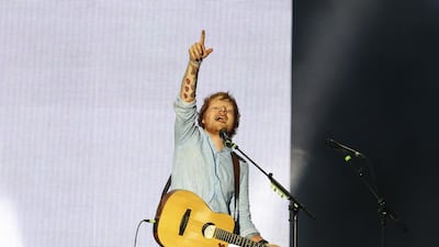 English singer-songerwriter Ed Sheeran performs to fans at Dubai Media City Amphitheatre in Dubai on March 5, 2015. Sarah Dea / The National