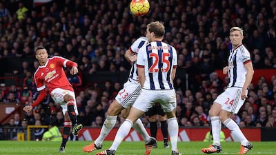 Midfielder Jesse Lingard, left, opened the scoring for Manchester United in a 2-0 win over West Browmich at Old Trafford in Manchester, north west England, on November 7, 2015. OLI SCARFF / AFP