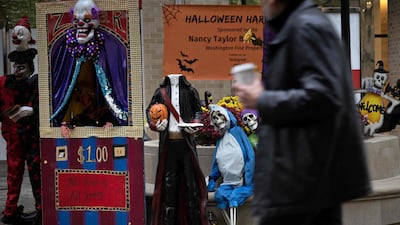 Halloween decorations on display in Washington. AFP