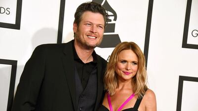 Blake Shelton, left, and Miranda Lambert announced their divorce after four years of marriage. Photo by Jordan Strauss/Invision/AP