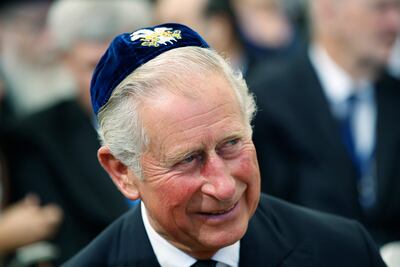 King Charles III, Prince of Wales at the time, attends the funeral of former Israeli prime minister Shimon Peres in 2016. AP