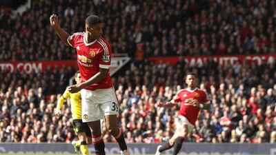 Marcus Rashford scores the first goal for Manchester United. Action Images via Reuters / Jason Cairnduff