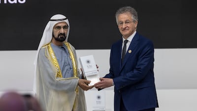 Majed Chergui, Emeritus Professor at the Swiss Federal Institute of Technology in Lausanne, is presented with the award in natural sciences
