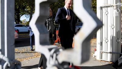 Britain's Prince William arrives at the Al Noor mosque in Christchurch, New Zealand. AP Photo