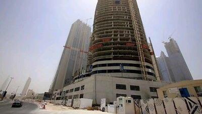 Damac is putting the finishing touches on the interiors of the Park Towers apartments. The project was reportedly scheduled to be finished by 2008. Jeffrey E Biteng / The National