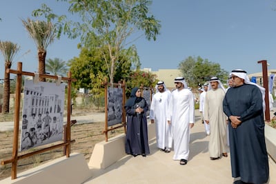 Sheikh Hamdan tours the Nad Al Sheba Hewi shared community area. Photo: Dubai Media office / X