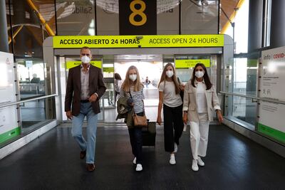 Crown Princess Leonor with King Felipe VI, Queen Letizia and Princess Sofia. EPA