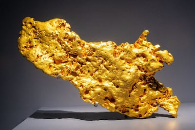A gold nugget on display at the Natural History Museum in Paris. AFP