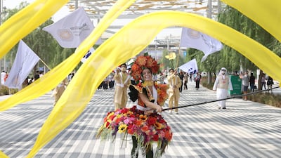 France National Day Parade on Ghaf Avenue. Expo 2020 Dubai