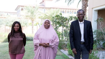 Olivia Ngou, Rahane Lawal and Dr Richard Kojan in Abu Dhabi. Pawan Singh / The National