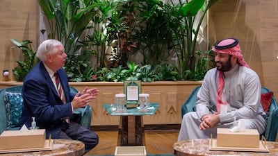 Saudi Crown Prince Mohammed bin Salman and US senator Lindsey Graham in Riyadh. Photo: SPA