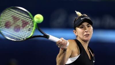 Belinda Bencic of Switzerland took three sets to beat Bulgaria's Aryna Sabalenka in Dubai on Wednesday night. Francois Nel / Getty Images