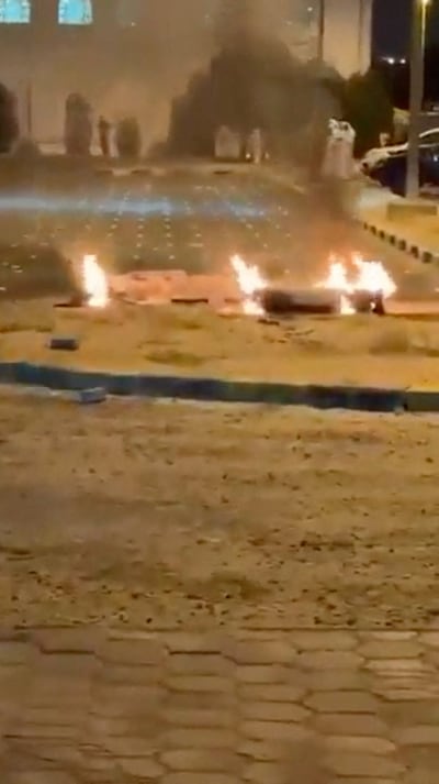 Scorched ground in a car park after reports of missile and drone attacks in Sabah Al Nasser, Kuwait. Reuters