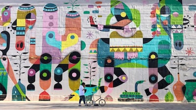 Street art by Ruben Sanchez spotted in JLT, Dubai. Chris Whiteoak / The National