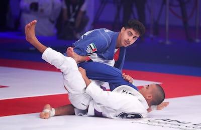 Omar Al Suwaidi during his win over Everton Celio. Pawan Singh / The National