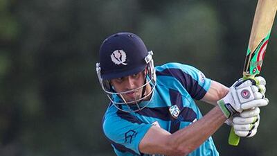 Calum MacLeod scored a match-winning century for Scotland against UAE on Sunday. Christopher Pike / The National