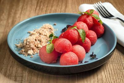 Watermelon salad with dried shrimps at Mango Tree. Photo: David Nascimento