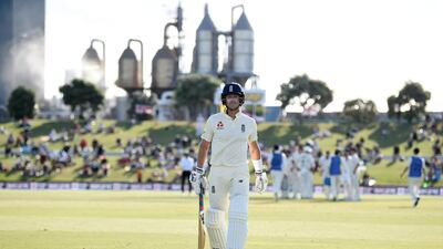 England's Joe Denly leaves the field after being dismissed by Tim Southee for 74. Getty