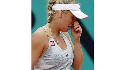 Caroline Wozniacki lost to Francesca Schiavone in straight sets yesterday.