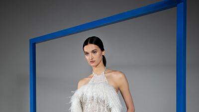 A look from Rami Kadi’s Retrospective 10 collection, which features only ten pieces. Courtesy Rami Kadi