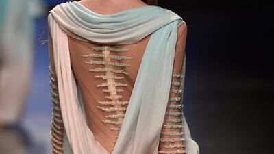A model walks the runway at the Dany Tabet show. Pascal Le Segretain / Getty Images for Fashion Forward)
