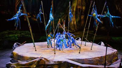 There are newcomers to the show as well such as the huge, 40-foot wingspan Toruk, which requires six puppeteers to operate it onstage. Photo: Errisson Lawrence Costumes: Kym Barrett © 2015 Cirque du Soleil