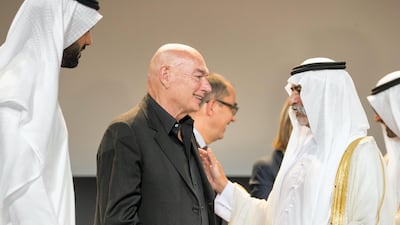 Sheikh Nahyan speaks to Jean Novel.