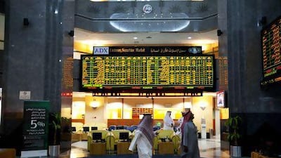 Abu Dhabi Stock Exchange. Christopher Pike / The National
