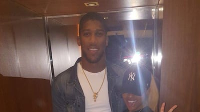 Anthony Joshua visits Miss Lily's Jamaican restaurant in Dubai. Courtesy Miss Lily's