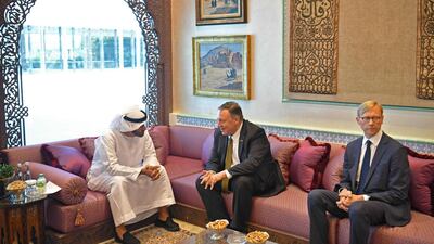 Sheikh Mohamed bin Zayed , Crown Prince of Abu Dhabi, meets with US Secretary of State Mike Pompeo and US special representative on Iran Brian Hook in Abu Dhabi, September 19, 2019. AFP Pool