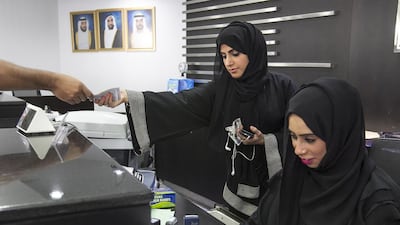 Some 8,000 women make up almost 72 per cent of the UAE nationals in the banking workforce. Mona Al Marzooqi / The National