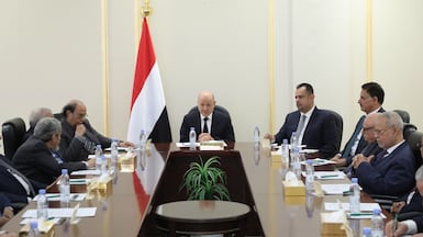 Rashad Al Alimi, head of Yemen's Presidential Leadership Council, has issued several decrees to reshuffle the government. Photo: Yemen government