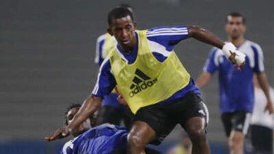 The UAE players go through their training routine.