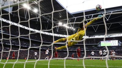 Tottenham Hotspur's goalkeeper Hugo Lloris makes a save against Liverpool last weekend. Eddie Keogh / Reuters
