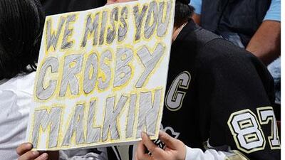 Pittsburgh fans miss Evgeni Malkin, but all hockey fans are hoping for the return of Sidney Crosby, who has been out since suffering a concussion in January.