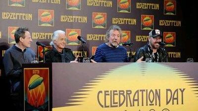 Led Zeppelin hold a press conference, during which they announced that they will not be reuniting as a band. Evan Agostini / Invision / AP Photo