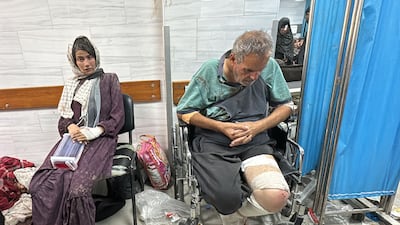 Wounded Palestinians receive treatment at Kamal Adwan Hospital after Israeli troops withdrew. AFP