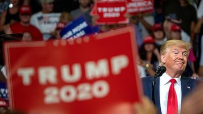 US President Donald Trump speaks during his 2020 re-election bid announcement in Orlando, Florida, USA. EPA
