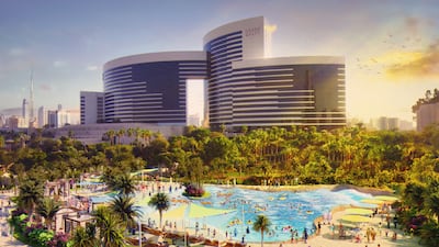 The waterpark will have a beach lagoon, surf pool and tower slides. Photo: Grand Hyatt