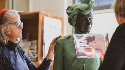 Ms Wallace was commissioned for the project 18 months ago and has spent the time since researching every aspect of the monarch’s uniform and the horse’s tack. Photo: Miranda Meiklejohn