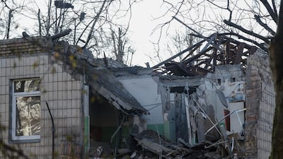 A kindergarten damaged during the drone strikes in Kyiv. EPA